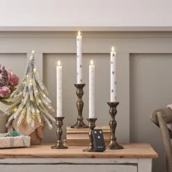 Lot De 4 Chandelles TruGlow® à Motifs Sapins De Noël Et Télécommande