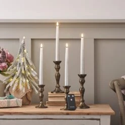 Light4fun Boutique -Light4fun Boutique CA24044 lot de 4 chandelles ombrees argentees truglow avec telecommande 2