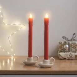 Lot De 2 Chandelles En Cire Rouge Avec Télécommande -Light4fun Boutique CA25012 lot de 2 chandelles en cire rouge avec telecommande 2