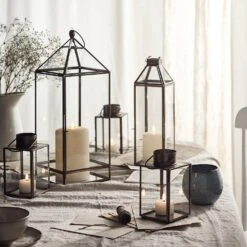 Duo De Lanternes Artisanales En Verre Effi 6 Duo De Lanternes Artisanales En Verre Effi -Light4fun Boutique D LA200078 collection lanternes interieures bougies led p3