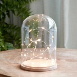 Cloche En Verre Minimaliste Avec 20 Micro LED