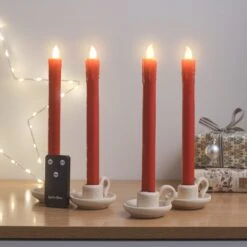 Light4fun Boutique -Light4fun Boutique D2 CA25012 2 x lot de 2 chandelles en cire rouge avec telecommande 2