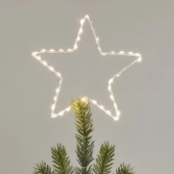 Cimier Sapin De Noël Étoile Avec Micro LED Blanc Chaud