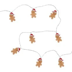 Guirlande Lumineuse 10 LED Bonhommes Pain D’Épices 9 Guirlande Lumineuse 10 LED Bonhommes Pain D’Épices -Light4fun Boutique LL25013OFF image de la guirlande sur fond blanc version eteint