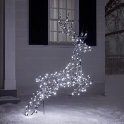 Renne Solaire à LED Bicolore Harlow En Rotin -Light4fun Boutique XX2102 renne de noel harlow en rotin 240 led bicolore 1