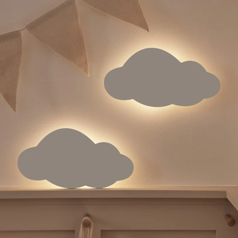 Light4fun Boutique -Light4fun Boutique LL24004 2 appliques murales rechargeables silhouette nuage avec telecommande 2 768x768 1